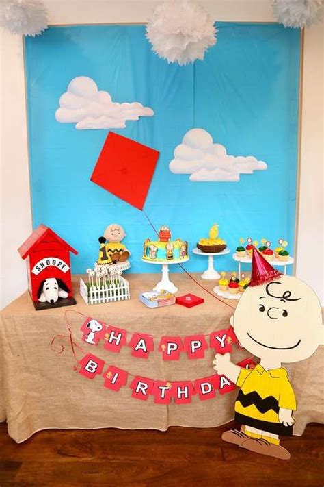 Peanutscharlie Brown Birthday Party Ideas Photo 8 Of 37 Snoopy
