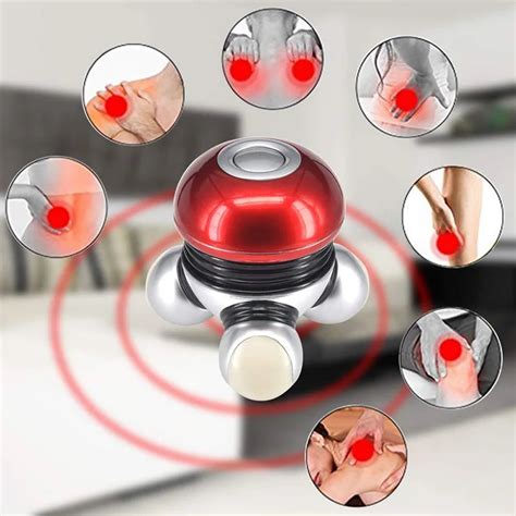 Mini Electric Massager Handle Held Massage Machine With Led Light Portable Body Vibrating