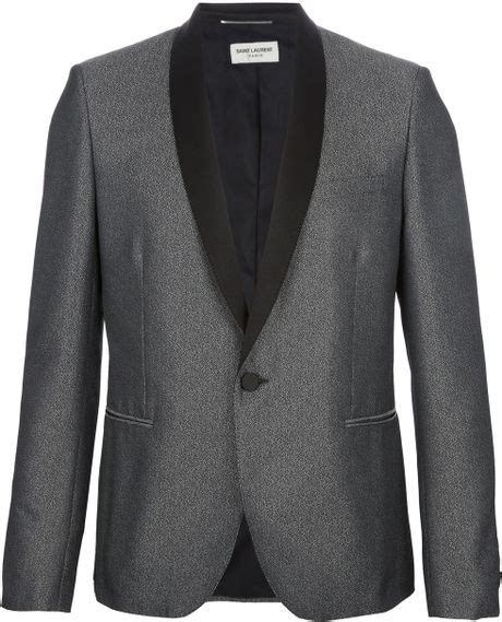 Saint Laurent Jacquard Print Dinner Jacket In Gray For Men Grey Lyst