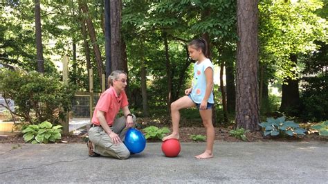 Placing Or Tapping A Foot On A Ball Pediatric Physical Therapy