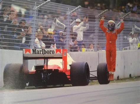 Alain Prost Appearing To Float After Winning The 1986 Adelaide Grand Prix And World Championship