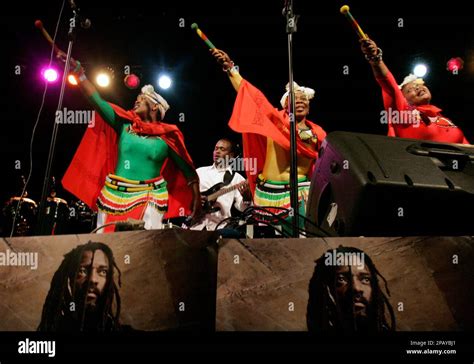 Members Of Lucky Dubes Band Perform During The Memorial Service For