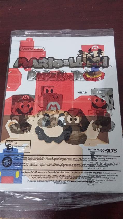 4 Figuras Carton Armar Mario Y Luigi Paper Jam Originales 4900 En