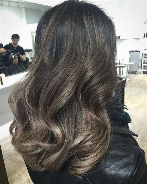 famous smokey ash brown hair color with highlights 2022 greenal