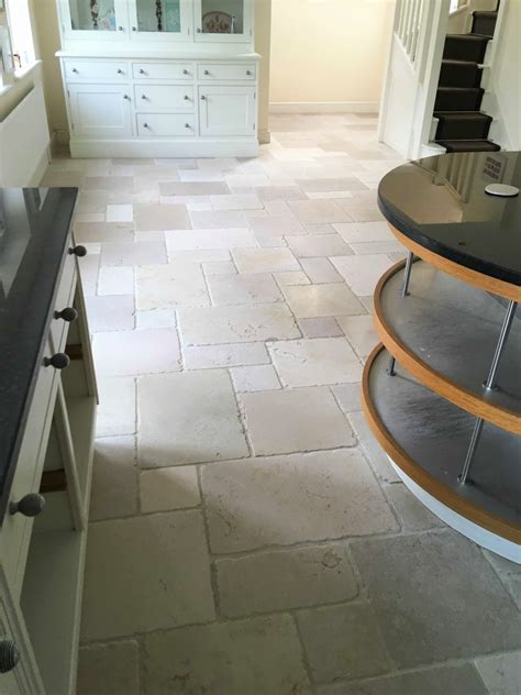 Limestone Floor Tile Sealer Stripped With Flash Cleaner In West London