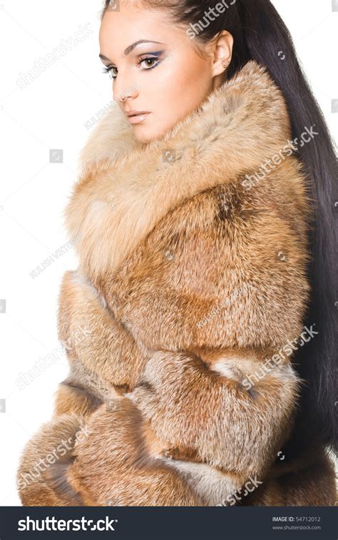 Beautiful Woman Fur Coat Stock Photo 54712012 Shutterstock