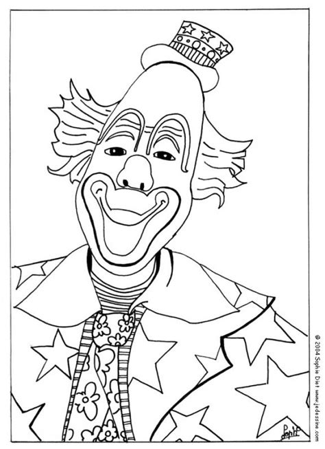 Coloriage clown d anniversaire avec des ballons et un g¢teau. 33 dessins de coloriage Clown à imprimer