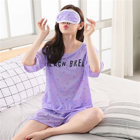 send goggles wavmit pajamas set for women summer short sleeve cartoon cute sleepwear girl