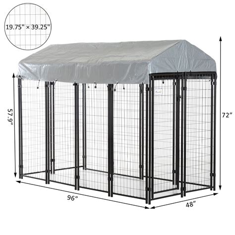 97 X 46 58 72 Outdoor Dog Cage Covered Dog Box Kennel Run Crate
