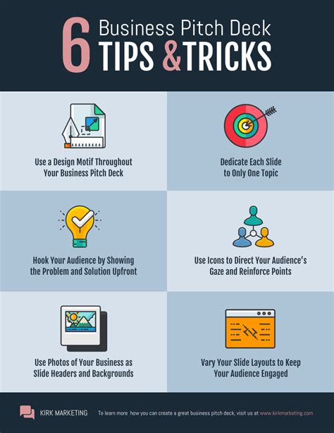 Simple Business Pitch Tips Infographic List Venngage