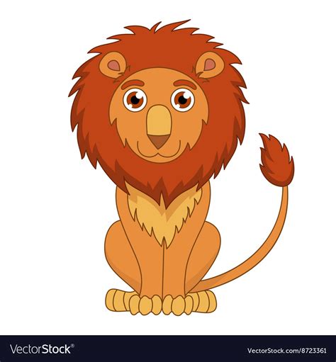 Cute Cartoon Lion With Fluffy Mane And Kind Muzzle