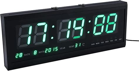Large Digital Led Calendar Clock Day And Date For Use On A Shelf Or