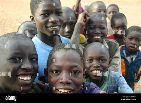 Group Of African Children Smiling Happy Funny In Tambacounda Senegal