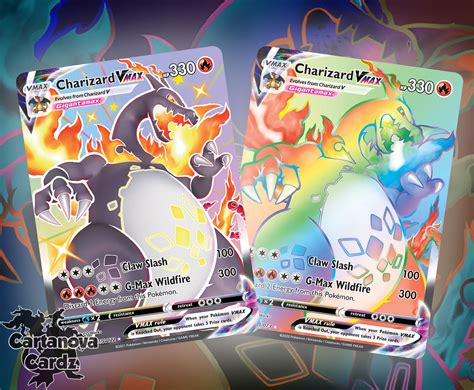 Shiny Charizard Rainbow Charizard Vmax Proxy Pokemon Card Premium