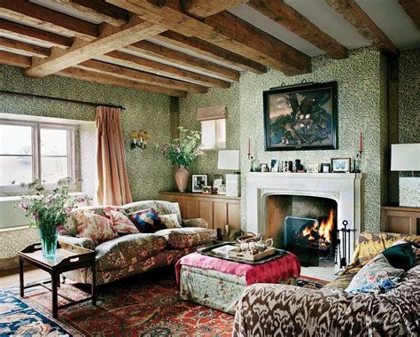 Cotswold Cottage Living Room With Willow Bough Wallpaper William