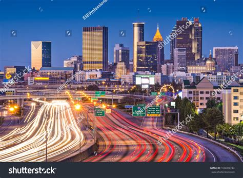 Atlanta Georgia Usa Downtown Over The Interstate Highway Stock Photo