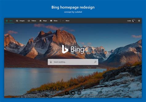 Bing Homepage Redesign By Lukeled On Deviantart