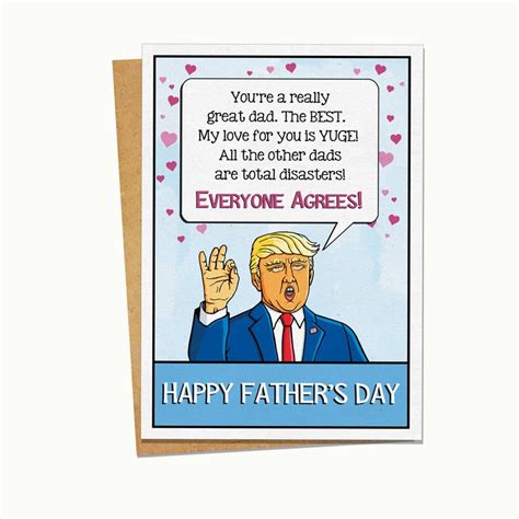Funny Fathers Day Card Trump Fathers Day Dad Jokes Card Etsy