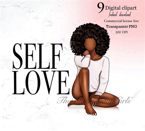 Black Girl Clipart Self Love Clipart Black Woman Clipart Etsy In 2022