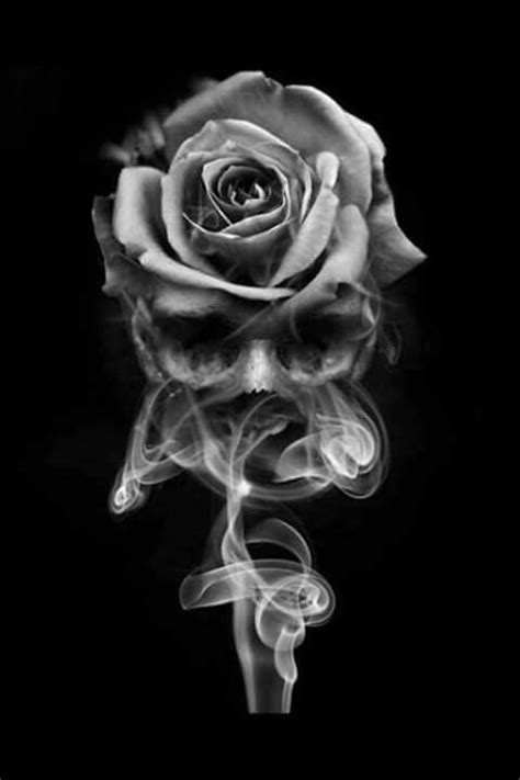 Smoke Skull Rose Skull Rose Tattoos Skull Tattoo Design Body Art