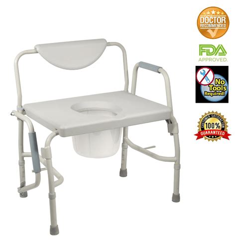 Healthline Three In One Drop Arm Commode Bedside Commode Toilet