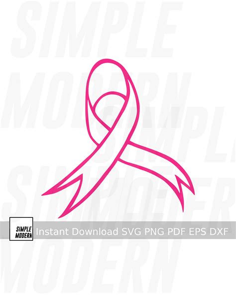 Breast Cancer Ribbon SVG Simple Modern SVG
