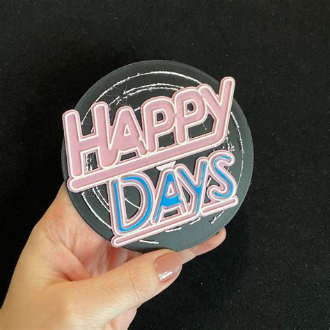 Happy Days Logo Tv Show 3d Printed Sign Sitcom Plaque Etsy