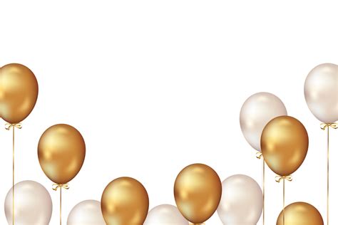 Confeti Y Borde De Celebración De Cumpleaños De Globos De Oro De Lujo