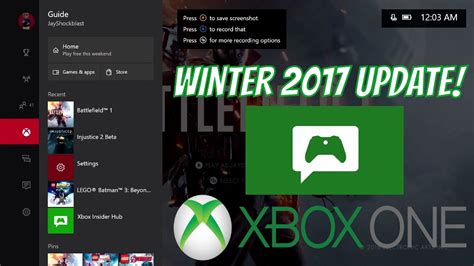 Xbox One Guide Update Is Awesome Winter 2017 Injustice 2 Winter