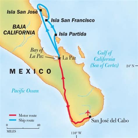 A Map Of The Route From San Francisco To La Jolla In California And Mexico