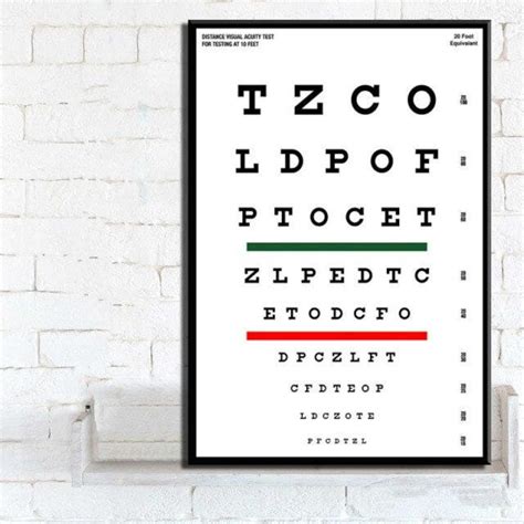 Eye Test Chart Canvas Vision Test Types Snellen Chart Etsy