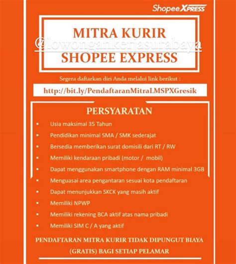 Loker Surabaya Shopee Express Ekspedisi Shopee Indonesia Membuka