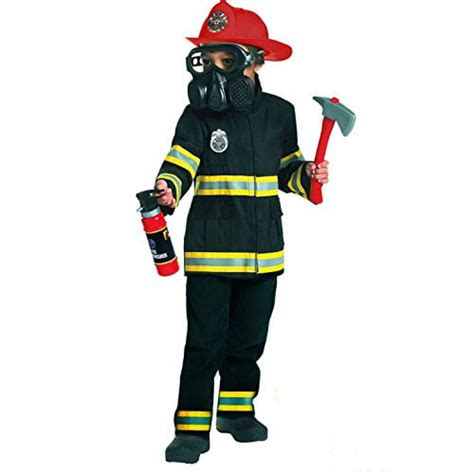 Kids Fire Fighter Costume Emergency Services Boys Fireman Uniform