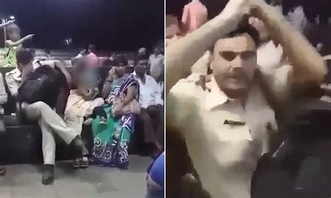 Police Officer Gropes Woman At Train Station In India While He