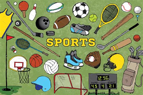 Sports Clipart Custom Designed Illustrations Creative Market