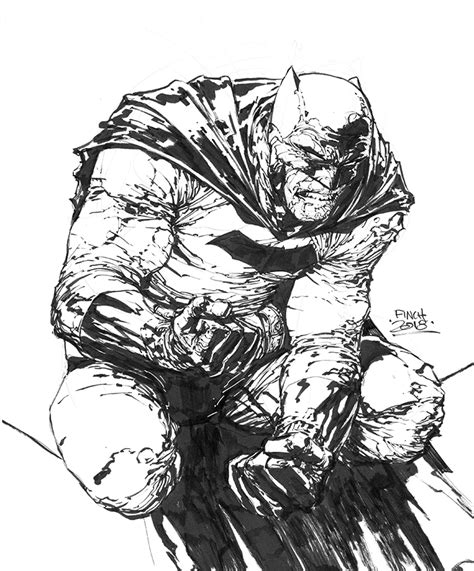 Batman The Dark Knight By David Finch After Frank Miller Comic Art