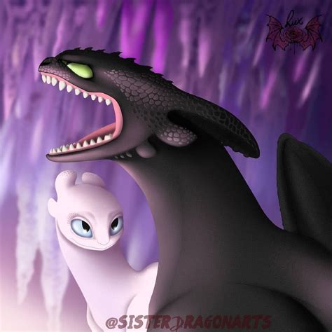 Toothless will find the light fury (luna , yeah i gave her a name )and go on adventures. Pin by Ashley Bennett on Night fury x light fury | How ...