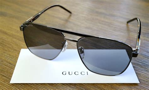 gucci gg1164s 001 58mm square sunglasses in dark ruthenium havana with gray lens ebay