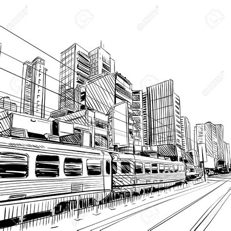Black And White Cityscape Drawing At Getdrawings Free Download