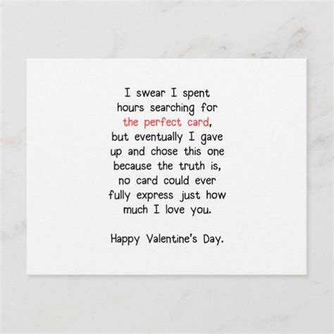 The Perfect Valentines Day Card Zazzle Valentines Day Poems Valentines Letter Cute