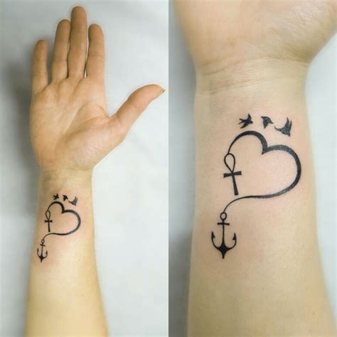 Small Tattoo Heart With Anchor Black And White Inkgirls