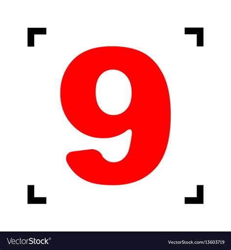 Number 9 Sign Design Template Element Red Royalty Free Vector Image