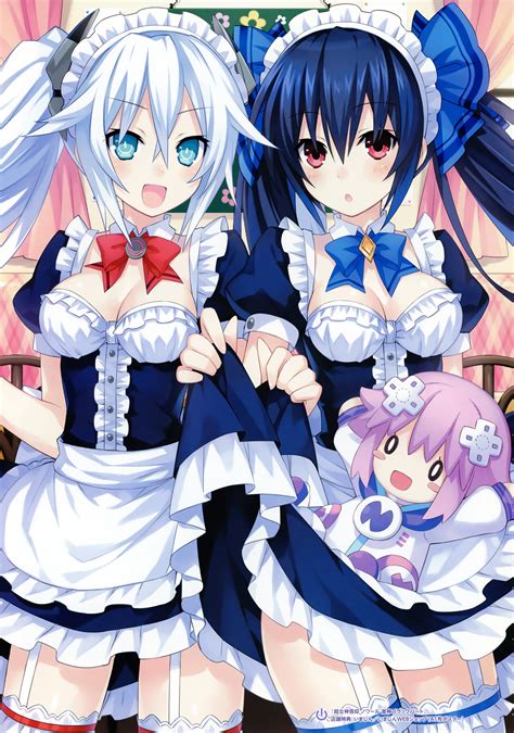 Tsunako Choujigen Game Neptune Black Heart Neptune Noire Cleavage Maid Stockings Thighhighs