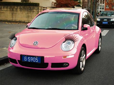 Volkswagen Beetle Pink With Eyelashes Car Hd Wallpapers Products I