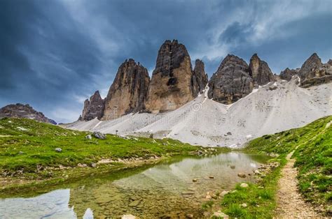 Tre Cime Di Lavaredo National Park Stock Image Image Of Dolomites