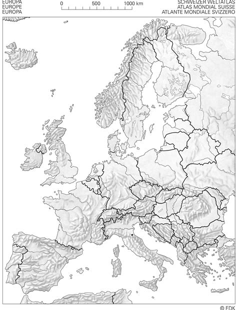 Europe free map, free outline map, free blank map, free base map, high resolution gif, pdf, cdr, ai, svg, wmf states, latitude (white). SwissEduc - Geographie - Atlas-Kopiervorlagen