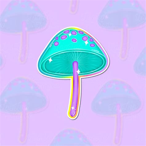 Psychedelic Mushrooms Vinyl Sticker Pack Cute Aesthetic Etsy