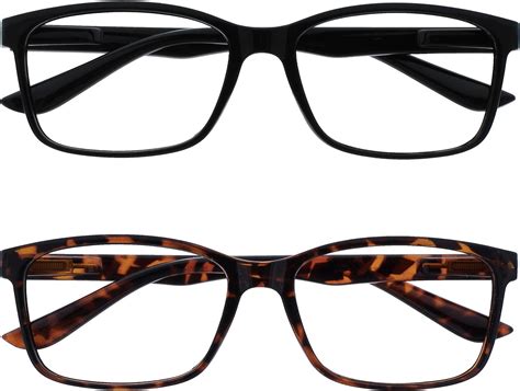 The Reading Glasses Company Black And Brown Tortoiseshell Readers Value 2 Pack Large Mens Spring