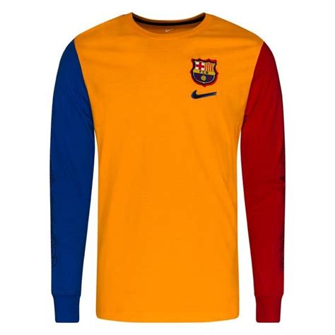 Barcelona T Shirt Long Sleeves Ignite 92 Vivid Orangegame Royal