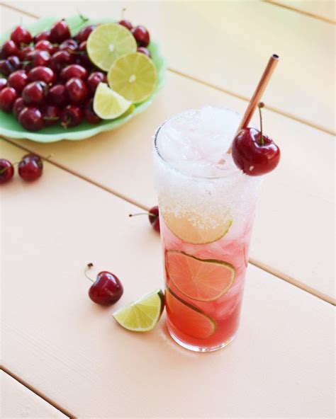 Cherry Lime Tequila Spritz With Exotico Tequila And Mountain Valley